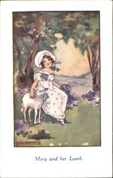 Mary And Her Lamb Nursery Rhymes Postcard Postcard