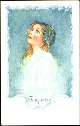Turquoise Girls Postcard Postcard
