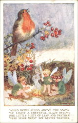 Bird Children Fantasy Postcard Postcard