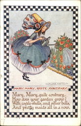 Mary Mary Quite Contrary Nursery Rhymes Postcard Postcard