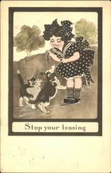 Stop Your Teasing Girls Postcard Postcard