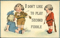 I Don't Like To Play Second Fiddle Postcard