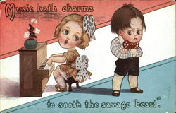 Music Hath Charms To Sooth He Savage Beast Postcard