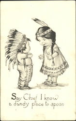 Little Indian Girl and Boy Postcard