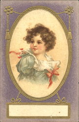 Pretty Girl with Curly Brown Hair Postcard