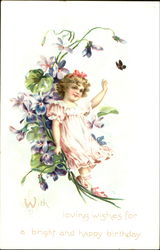With Loving Wishes For A Bright And Happy Birthday Postcard