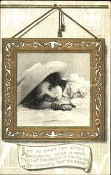 A picture of a girl who looks sad Postcard