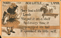 Mary And Her Little Lamb Postcard