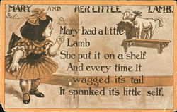 Mary And Her Little Lamb Nursery Rhymes Postcard Postcard