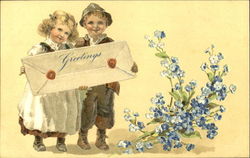 Greetings Children Postcard Postcard