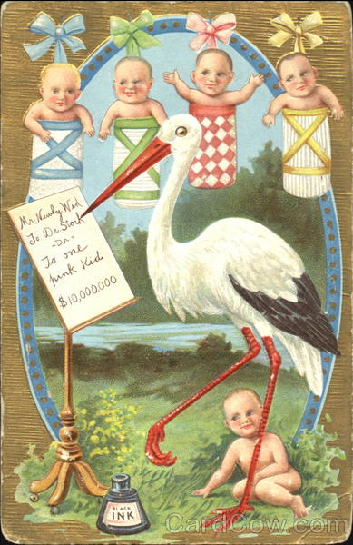 Stork with Babies