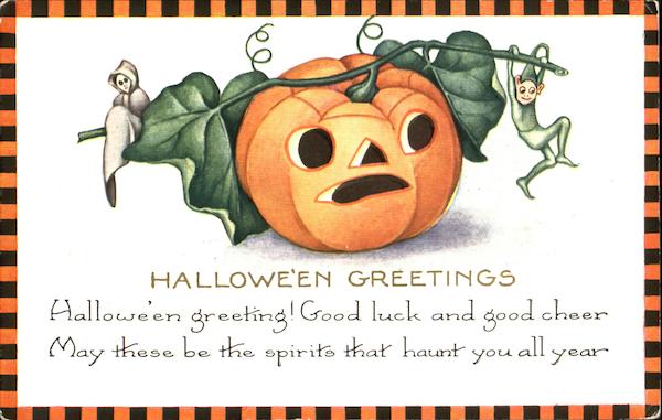 Halloween Greetings JOL with Elves