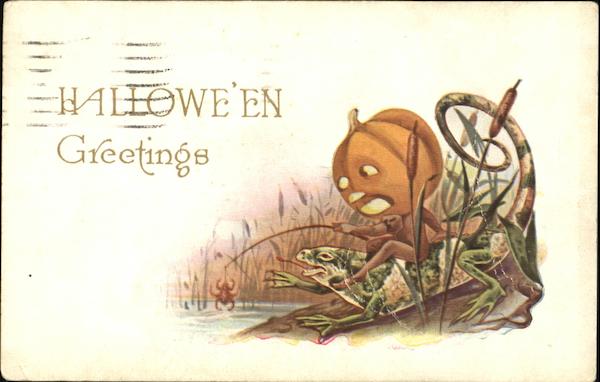 Halloween Greetings JOL on Frog Fishing