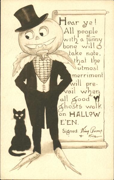 B&W Pumpkin Man Halloween