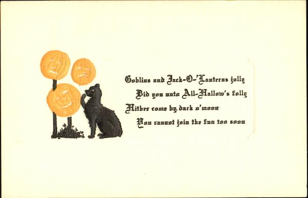 Embossed Black Cat JOLs Halloween