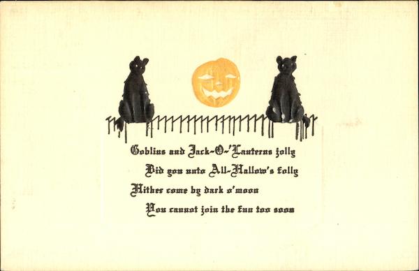 Embossed Black Cats JOL Halloween