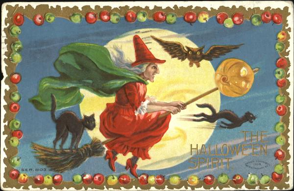 Series 803 Halloween Spirit Witch on Broom