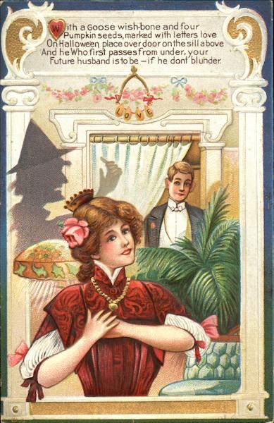 Wishbone Couple Romance Witch Halloween