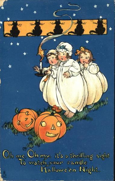 Series 197 Children Little Girls with JOLs Halloween