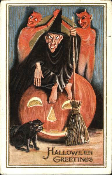 Witch Devils Halloween Greetings