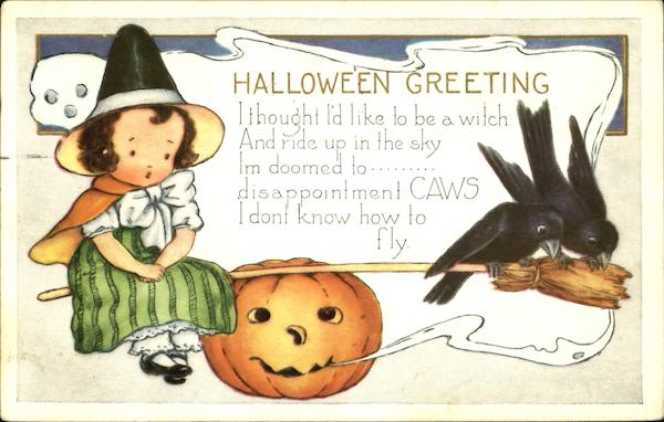 Little Girl Witch Halloween Greeting