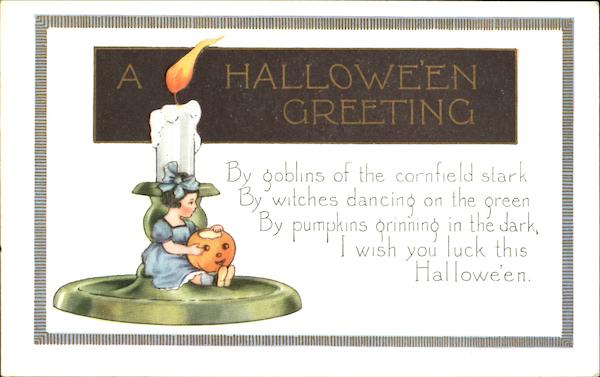 Girl Candle A Halloween Greeting