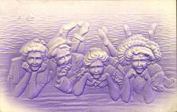 Embossed Bathing Beauties Postcard