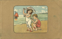 Children at Beach Postcard