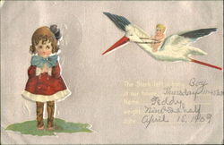 The Stork Left A Baby Boy At Our House Babies Postcard Postcard