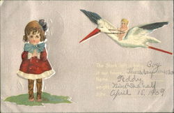 The Stork Left A Baby Boy At Our House Postcard