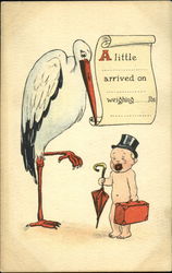 Stork with Baby Postcard