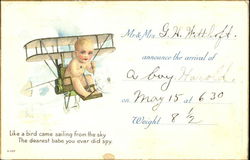 Baby in Airplane Babies Postcard Postcard