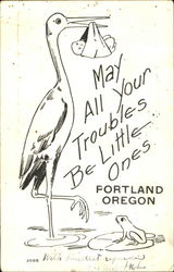 Stork with Baby Postcard