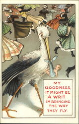 Stork with Baby Postcard