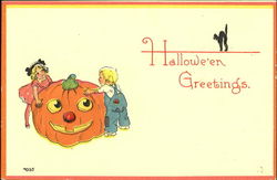 Series 7035 Children Halloween Greetings Postcard Postcard