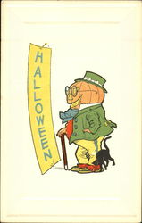 Halloween Dressed Pumpkin Postcard