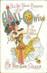 Series 981 My Witching Queen Halloween Postcard Postcard