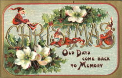 Christmas Santa Elves Postcard Postcard