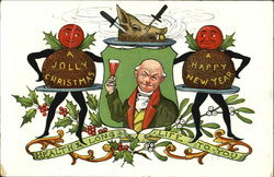 A Jolly Christmas A Happy New Year Postcard
