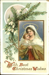 With Best Christmas Wishes Madonna & Child Postcard Postcard