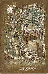 A Merry Christmas Snowman Postcard