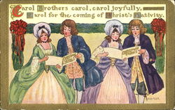 Christmas Carolers Postcard Postcard