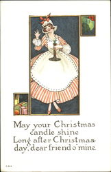 Crhistmas Candle Christmas Postcard Postcard