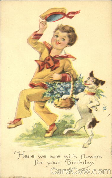 Here We Are With Flowers For Your Birthday Dogs