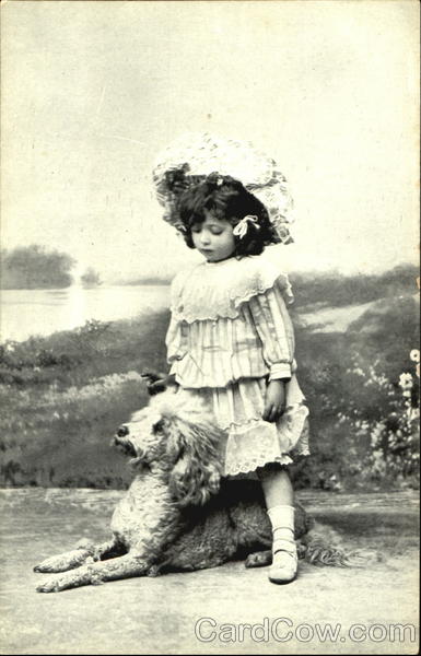 Girl at Lake with Dog Dogs