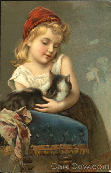 A girl and her cat Cats