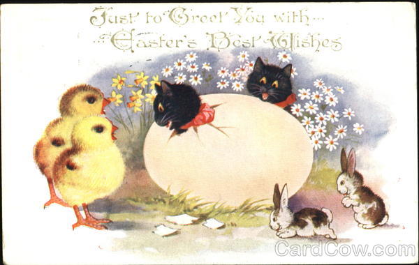 Just To Greet You With Easter's Best Wishes Cats
