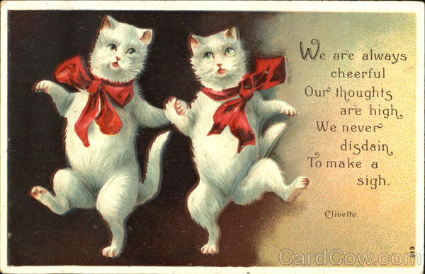 Dancing Cats Red Bows