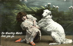 The Wrestling Match: Over You Go Postcard