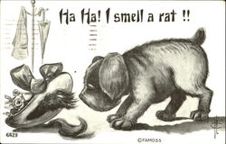 Ha Ha! I Smell A Rat Dogs Postcard Postcard